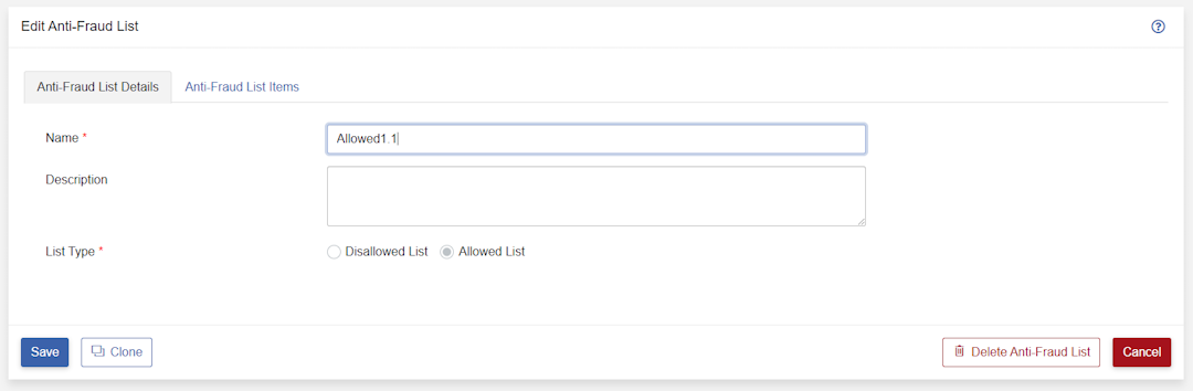 Anti-Fraud Lists