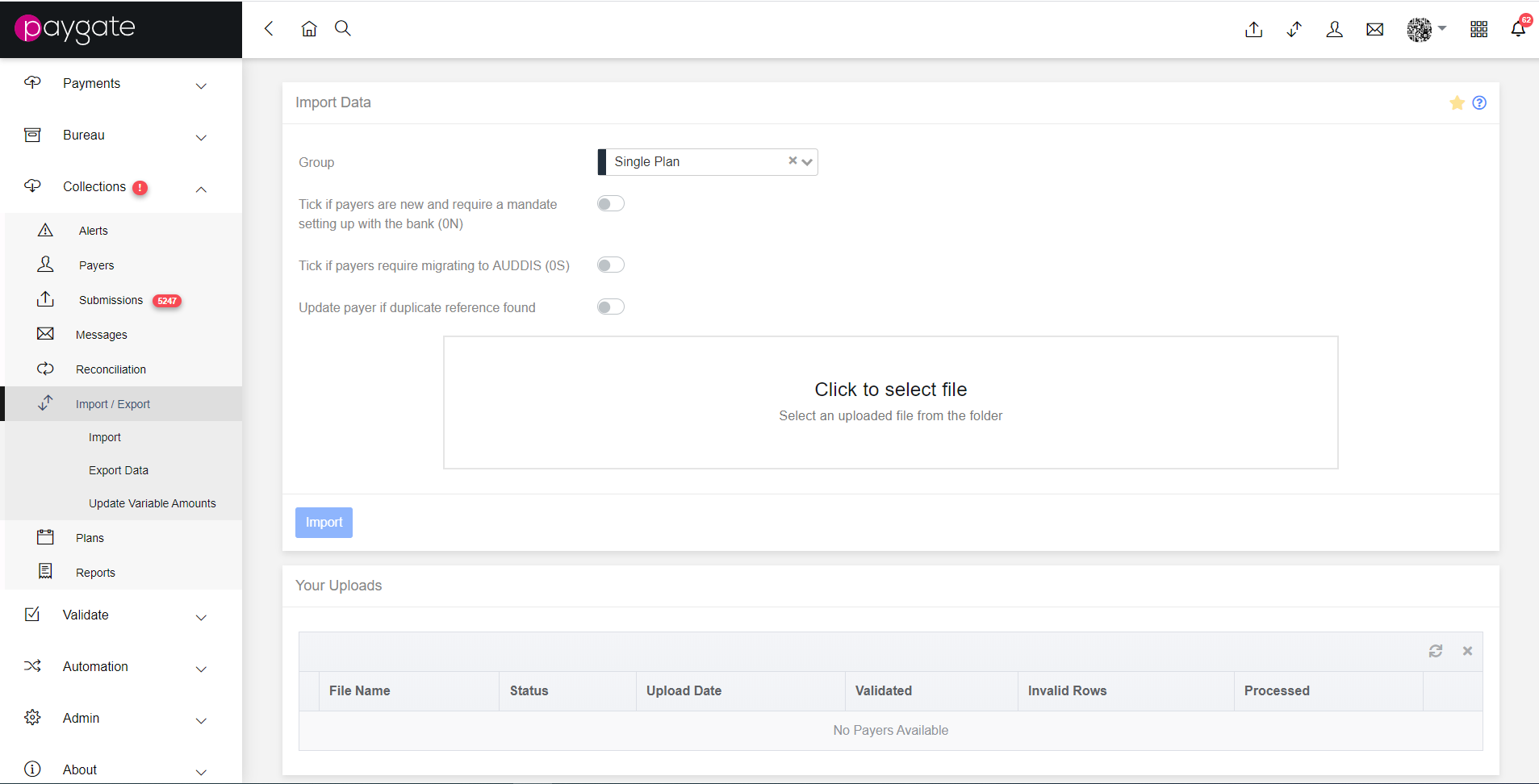 Import Data alt text