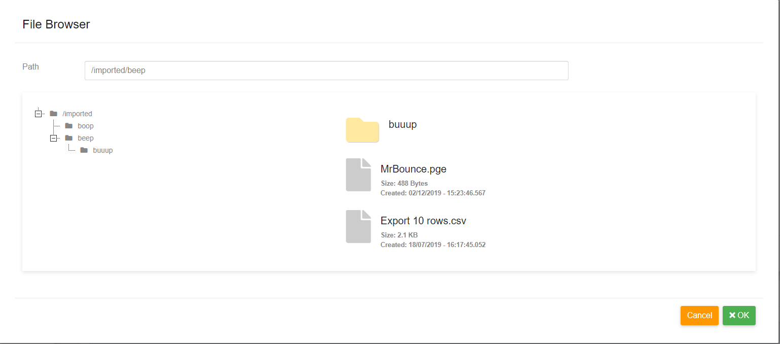 Server File Browser alt text