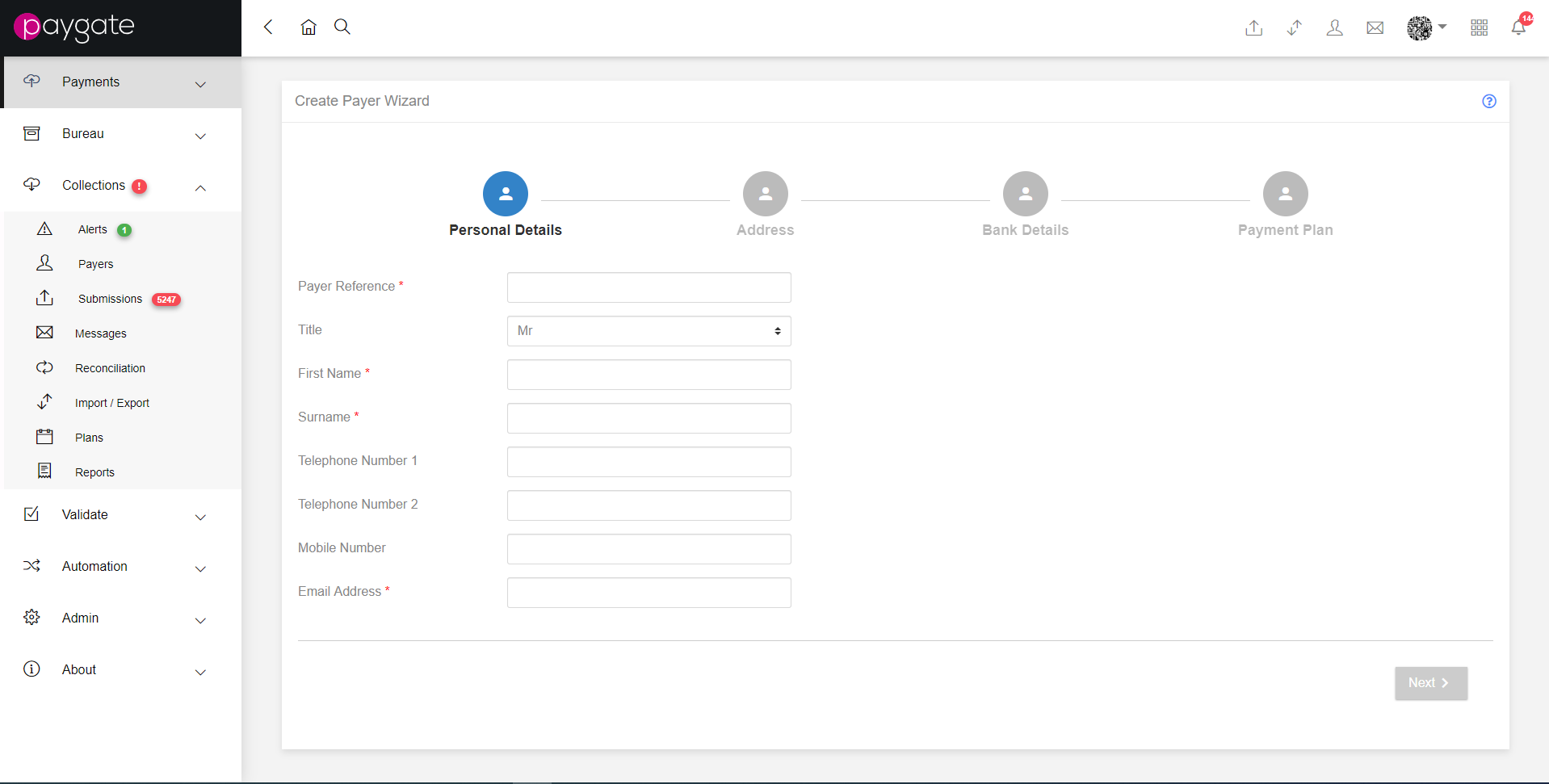Personal Details Page alt text