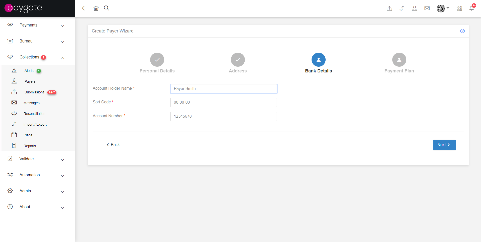 Initial Reconciliation Page alt text