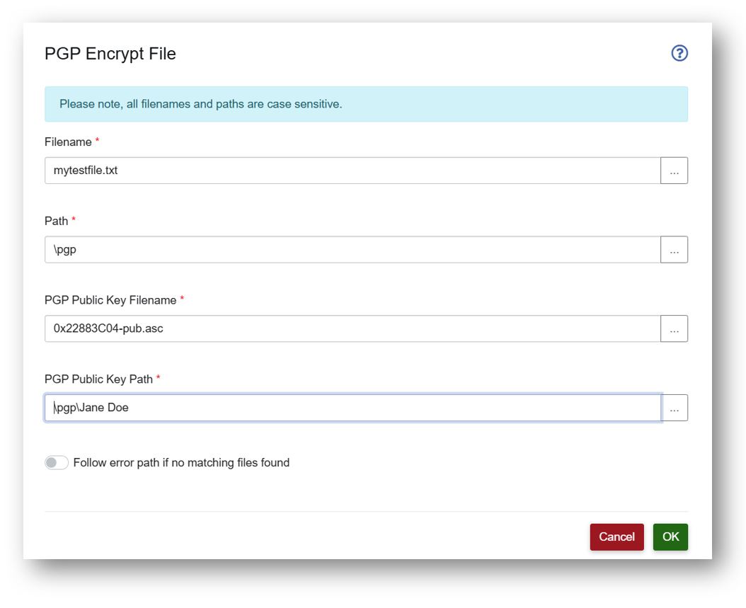 Encryption config