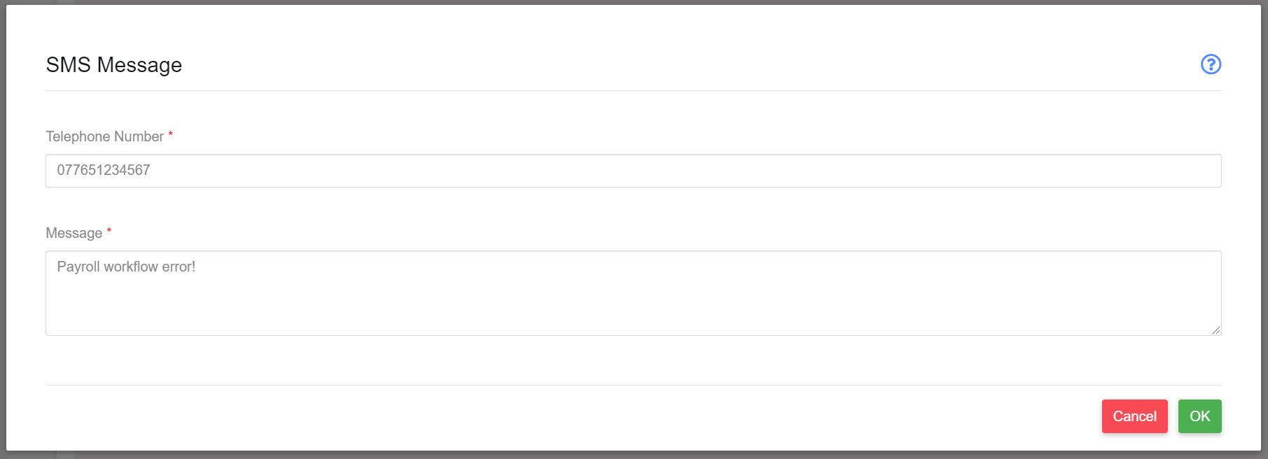 SMS Example